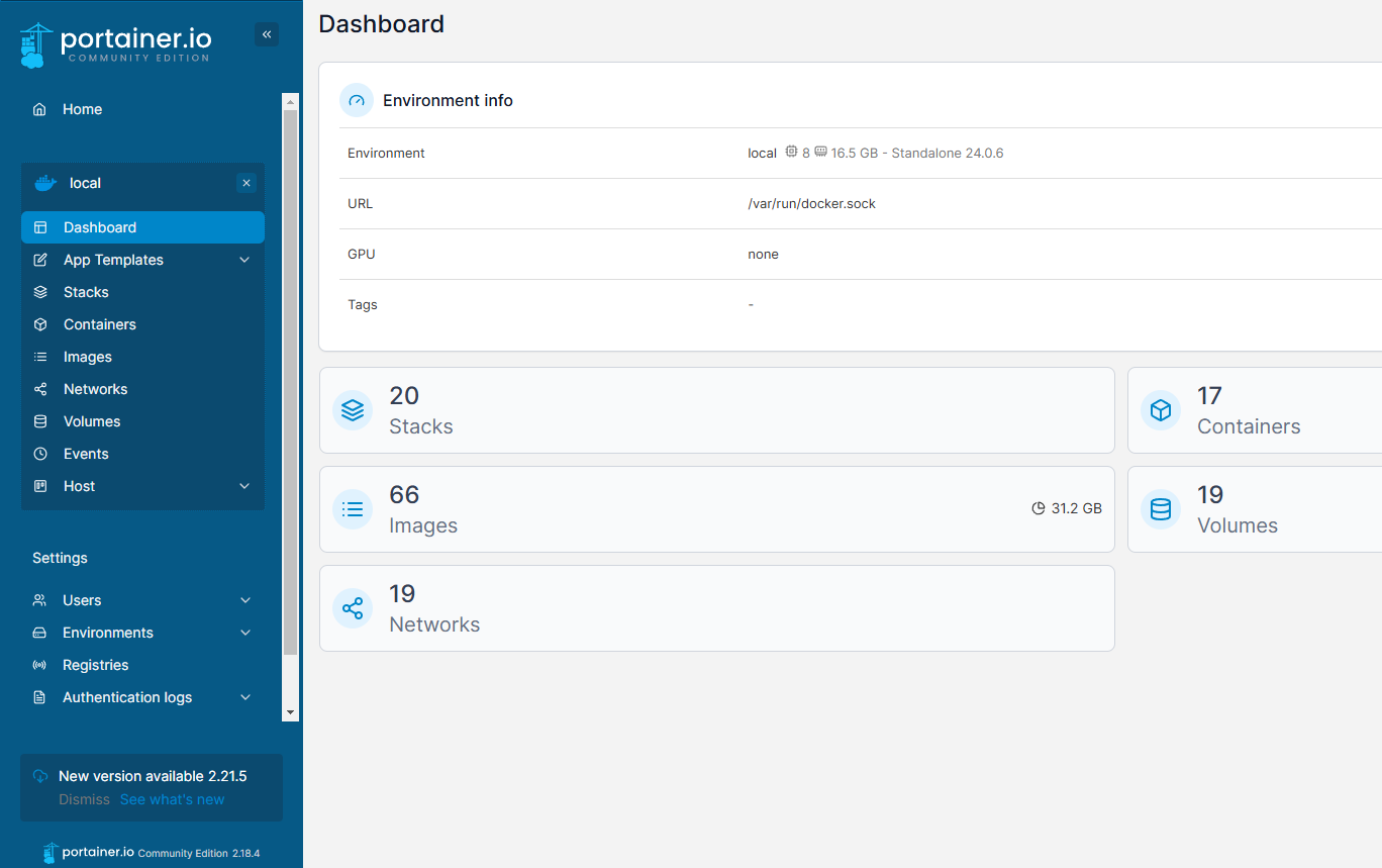 Portainer UI